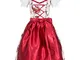 Gaudi-Leathers Bavarese Dirndl Set Rosi 3 Pezzi Costume Tipico Tirolese per Oktoberfest Ca...