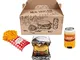 Rainbow Socks - Donna Uomo Divertenti Meal Socks Box Calze Regalo - 5 Paia - Burger Patati...