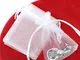 RAPECOTT 100pz Bianco Organza coulisse sacchetti regalo, sacchetti tulle portaconfetti, co...