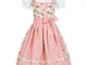 Gaudi-Leathers Bavarese Dirndl set Momo 3 pezzi costume tipico tirolese per Oktoberfest Ca...