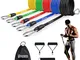 Bnoeo Set di Fasce di Resistenza per Esercizi, Fasce Elastiche per Allenamento Fitness 11P...