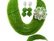 Parure Laanc 45,7 cm 10 file erba verde cristallo Nigeriani African Beads set di gioielli