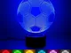 luce di notte del calcio 3D LED, lampada visiva dell'illusione ottica 3D 7 Cambiare colore...