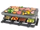 Grill Elettrico, Griglia per Raclette con Piastra in Pietra Calore Regolabile 8 Mini Padel...