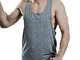 TX Apparel Canotta da uomo Fitness Stringer ad asciugatura rapida, senza maniche, in polie...