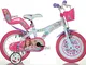 BICICLETTA DINO BIKES Bambina Misura 14 Pollici Bianco Rosa Art. 614 G-BAF