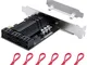 PCIE X1 SATA Card 6 PORT, scheda di espansione del controller SATA 3.0 con 6 cavi SATA e s...