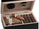 EGOIST - Humidor Cofanetto Premium I Umidificatore Da Tavolo In Legno I Capacità 20 Sigari...