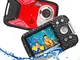 Heegomn Fotocamera digitale impermeabile per bambini, 16MP Full HD 1080P, zoom digitale 8x...