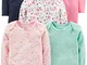 Simple Joys by Carter's - Body a maniche lunghe da bambina, confezione da 5 ,Pink/Navy/Min...