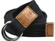 KYEYGWO - Cintura in tela per uomo e donna, regolabile, con doppio anello a D, #3 nero (11...
