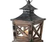 Nuptio Lanterne Candela Legno Decorative Rustica Pensile per Pilastro Portacandele Lantern...