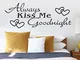 Adesivi murali Creative Kiss Me Goodnight Quotes for Kids Rooms Decorazioni per la casa De...