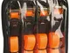 Kerbl 37991 - Set di 4 cinghie a cricchetto, colore arancione, lunghezza 5 m, larghezza 25...