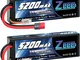Zeee 2S lipo 7,4V 5200mAh 80C litio Batteria RC batteria Hard Case, con connectore avanzat...