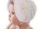 HBF Cappellino Neonata Elegante Accessori per Bambina Berretto Cotone Bianco cappello Bamb...