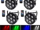 UKng Luci da DJ LED Par DMX Luci da Palco 7Leds RGBW Faretto Effetto Luce con Telecomando...