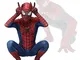 FGZIO Costume Cosplay Spiderman per Bambini Adulti, Costumi da Supereroi Bambino Ragazzi L...