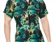 CLUB CUBANA Camicia da Uomo Hawaiana Floreale Classica Casual a Maniche Corte Slim Fit XXL