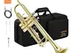 Eastar Tromba Bb Standard Student Tromba in ottone di colore oro Strumento a Fiato con cus...
