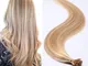 Extension Capelli Veri Cheratina 100 Ciocche Biondi I Tip 40cm 100% Remy Human Hair Kerati...