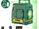 Livella Laser verde POPOMAN, 1x360° linee laser 30m, ricarica USB batteria al litio, 360°...