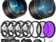 Neewer Obiettivi Filtri 55mm & Accessori per Nikon AF-P DX 18-55mm & Obiettivi Sony: 0,43X...