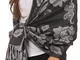 Sakkas CHS158 - Pashmina/scialle/vestaglietta/stola motivo a farfalla, leggero e double fa...