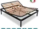 EVERGREENWEB - Rete Singola 90x200 Manuale Alza Testa e Piedi a Doghe in Legno per TAGLIE...