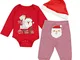 Jimmackey Neonato Unisex Natale Pagliaccetto Santa Applique Tutine Body + Babbo Natale Ric...