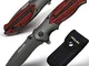 Jellas Coltello Pieghevole, 9Cr18 Coltello Soccorso Portatile di Sopravvivenza per Caccia,...