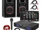 Electronic-Star Set DJ e PA DJ-14 BT - Amplificatore PA , Mixer Bluetooth , Coppia di Alto...