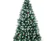 SunJas - Albero di Natale Artificiale con pigne, 120/150/180/210 cm, Punte Appuntite e Abe...
