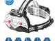 Aerb [2020 New] Lampada da Testa, Torcia Frontale LED USB, 10 LED Super Luminoso, 12000LM...