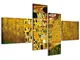 Stampe su Tela, Klimt I Il Bacio Nuovo Quadri Moderni in 4 pannelli già intelaiati, canvas...