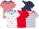 Amazon Essentials - Confezione da 6 magliette, da ragazzo, Uni Americana, Preemie