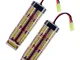 2 pezzi Softair Batteria NiMH Batteria 8.4V 1600mAh per Airsoft MP5, M249, M240B, M60, G36...