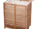 Mendler Arredo Bagno Serie HWC-B18 Legno Bambu a listelle Mobile Biancheria 61x50x35cm