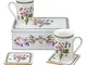 Portmeirion Home & Gifts Set di Latta con Motivo pisello odoroso, 5 Pezzi, Porcellana, Mul...