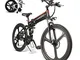 Bicicletta Elettrica Pieghevole 350W/500W da 26 Pollici da Citt/àTrekking/Mountain Lega di...