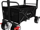BEAU JARDIN Carrello Pieghevole Giardino Tela Vagoni con Freno Carrello da Trasporto con 4...