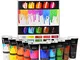 Artina Set da 10 Colori acrilici Crylic 10x120 ml - pregiati Colori per Pittura acrilica -...