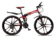 PsWzyze Sport Pieghevole Mountain Bike ，Bicicletta da Fondo Pieghevole in Acciaio al Carb...