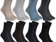 Rainbow Socks - Donna Uomo Calze Diabetici Senza Compressione - 8 Paia - Beige Marrone Ner...