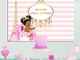 Royal Pink Princess Baby Shower fondale Golden Crown rosa tenda doccia sfondo bianco Baby...
