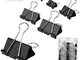 130 Pezzi Clip Doppio Raccoglitori clip metallo Bulldog clip Clip per Ufficio Scuola e Art...