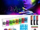 Creamify Vernice Fluorescente Colorato - 23 Pcs Neon Kit per Pelle Viso Corpo - Fluo Party...