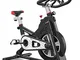HONGSHENG Cyclette Professionale, Indoor Cycling Cicloergometri Cyclette 8 kg volano - Sma...