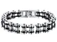 OIDEA Bracciale Braccialetto Uomo Bracciale Catena Bici in Acciaio Inox Pesante Argento Ne...