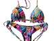 Love Letters Bikini Donna Push Up Due Pezzi Costume da Bagno con Alta Vita Design Stampa C...